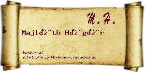 Majláth Hágár névjegykártya